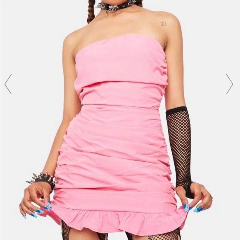 Mini Ruched Strapless Dress - Picture 3 of 4